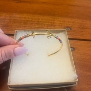 Stella and Dot Gold Bangle Bracelet with Colorful Accents